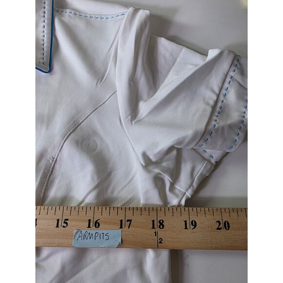SWING CONTROL White Royal Blue Accents NEW Active Outdoor Golf Polo Top SZ L NWT - Picture 5 of 8